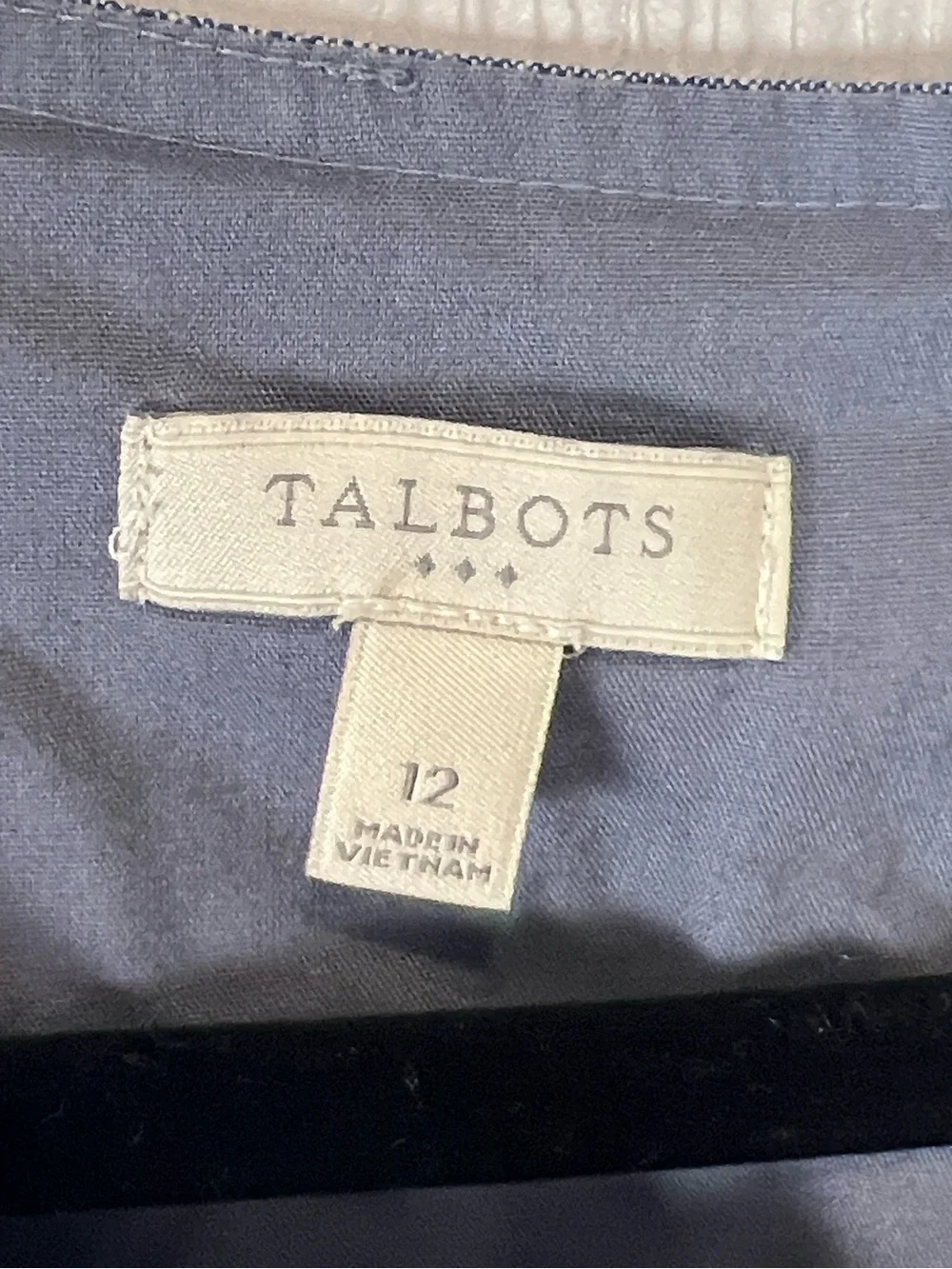 Talbots factory striped cotton sleeveless shift summer dress size 12